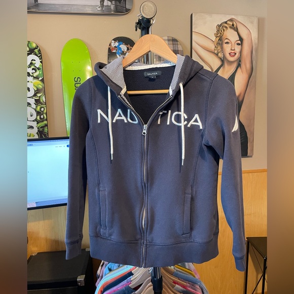 Nautica Women’s (S) Go-to Signature Cotton Full-Zip Logo Hoodie. MSRP: $69 - Picture 1 of 5